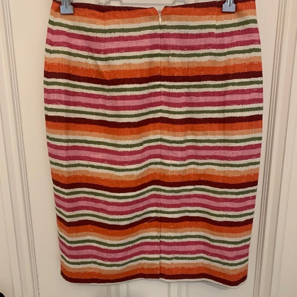 Talbots striped pink/greren/orange/cream  skirt 2 - Picture 2 of 3